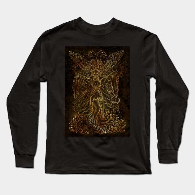 Mystical Mistress (version 2). Mystic and occult design. Long Sleeve T-Shirt by Mystic Arts